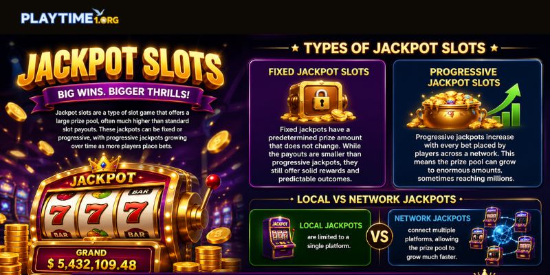 Jackpot slots are a type of slot game that offers a large prize pool, often much higher than standard slot payouts.